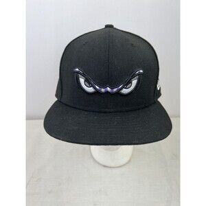 Lake Elsinore Storm Black New Era 5950 Fitted Sz 7 Hat Cap Purple Eyes Logo Wool